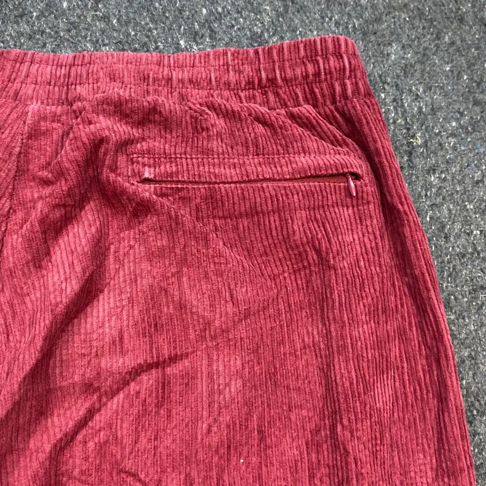 Krooked Skateboards Corduroy Pants Sz XL Mens Burgundy Skater Eyes Logo Lounge
